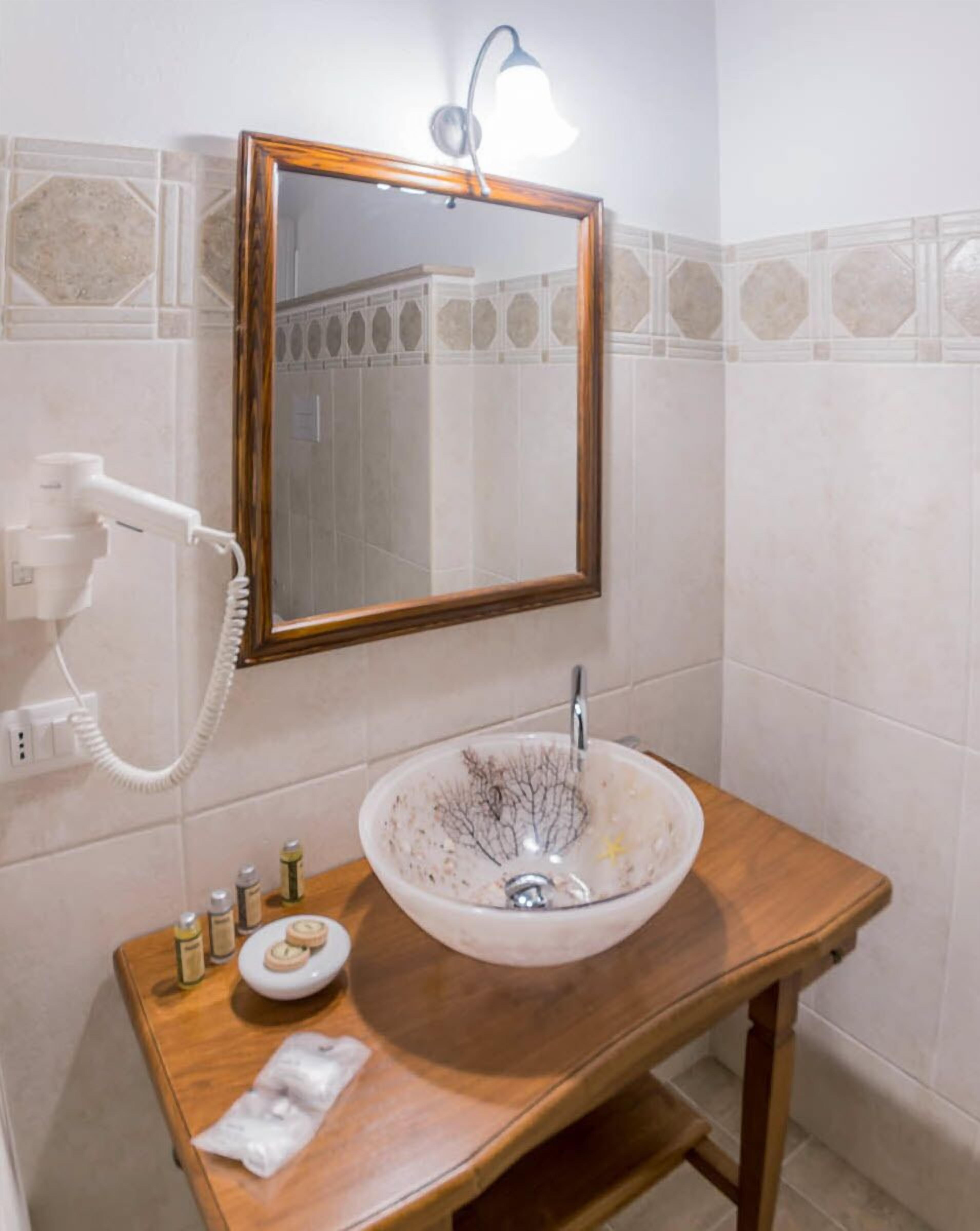 shower, free toiletries, hair dryer, bidet