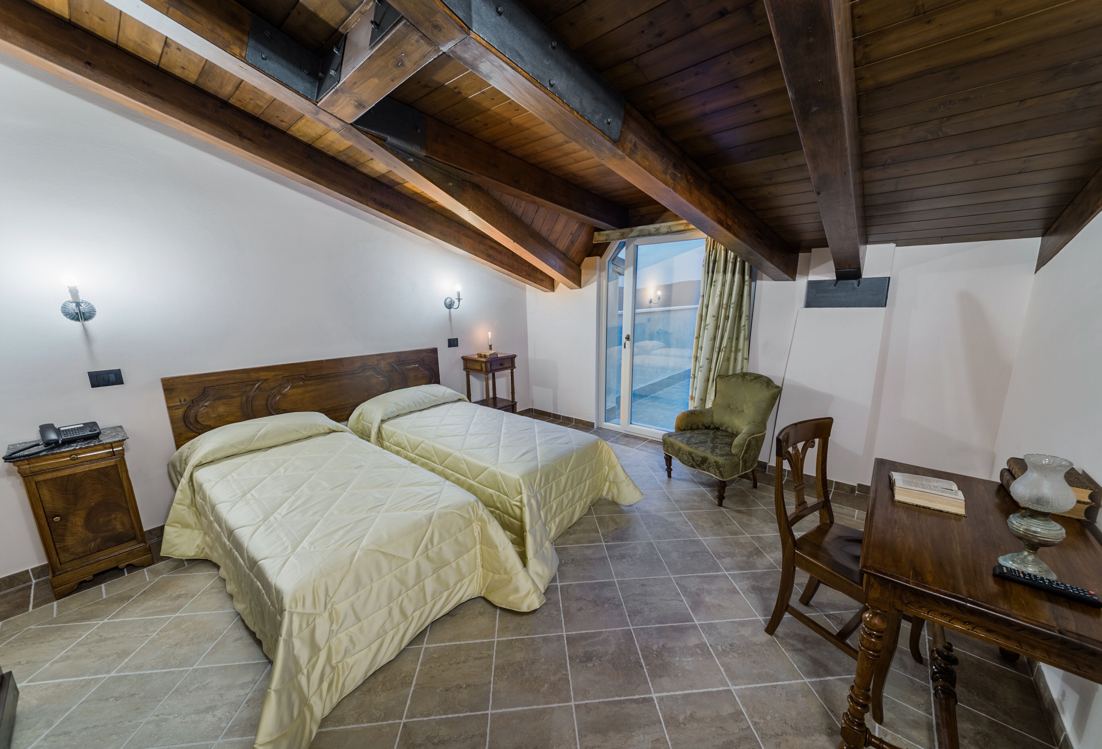 individually decorated, individually furnished, desk, blackout curtains