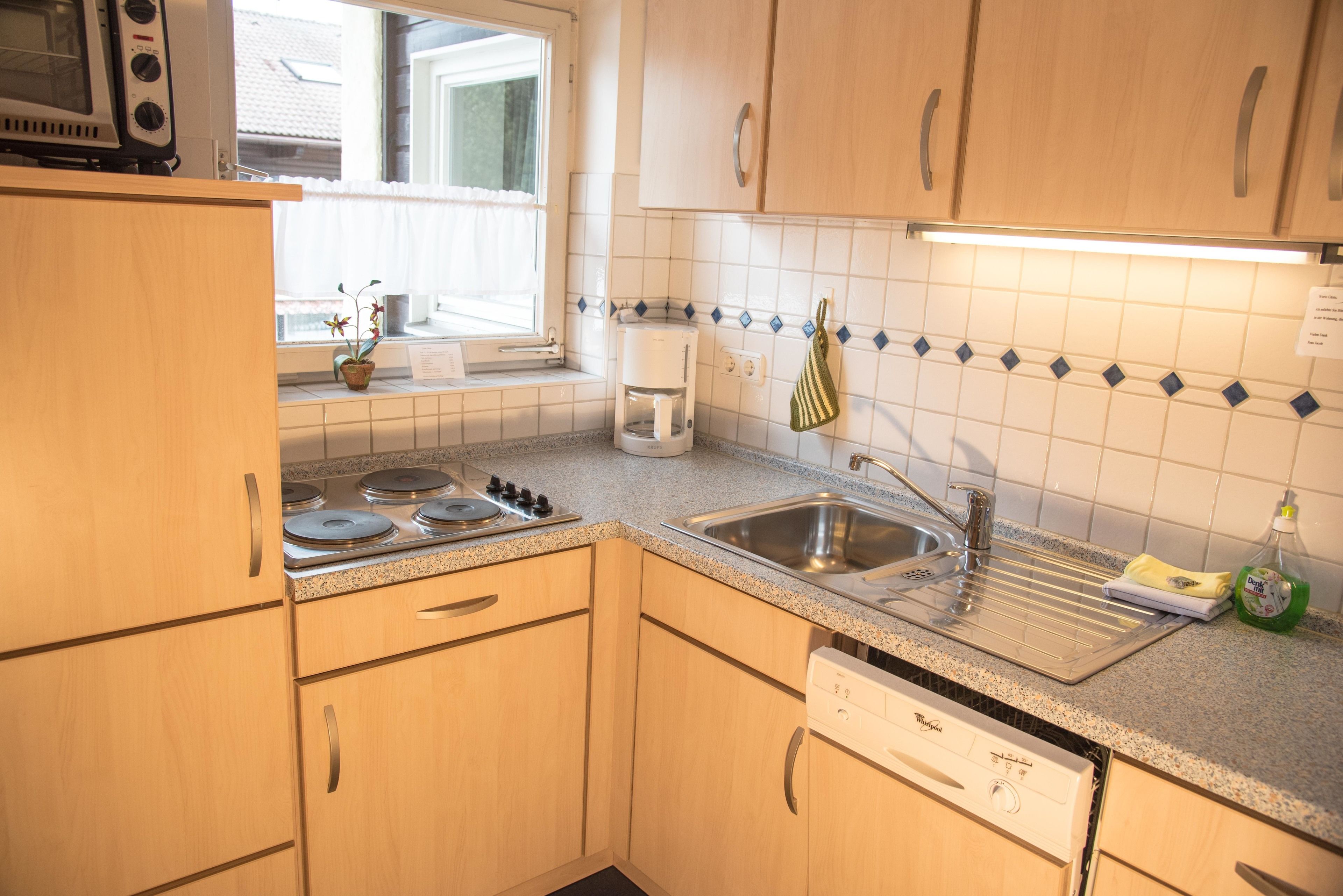 comfort apartment, 1 bedroom, balcony (05 | nagelfluh) | private kitchen | fridge, microwave, stovetop, dishwasher