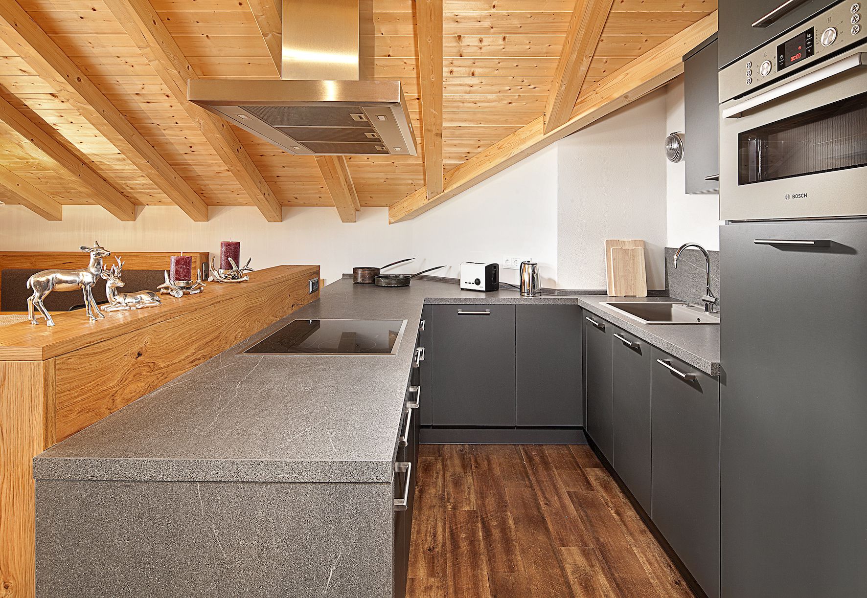 Deluxe Condo, 1 Bedroom, Sauna, Mountain View (208 | adlerHORST) | Private kitchen | Fridge, microwave, oven, stovetop