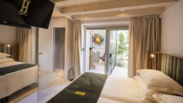 Standard Double Room, Terrace | Egyptian cotton sheets, premium bedding, down duvets, memory-foam beds