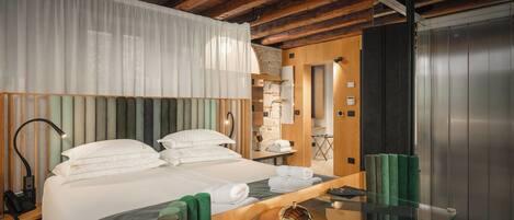 Studio Suite Deluxe, quang cảnh biển | Bộ trải giường bằng vải cotton Ai Cập, bộ đồ giường cao cấp