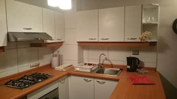 Standard Apartment, Multiple Beds | Private kitchen | Fridge, microwave, oven, stovetop