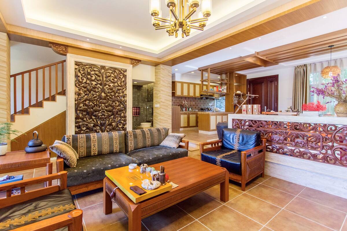 Villa, 3 Schlafzimmer, Meerblick | Wohnzimmer | 50-Zoll-LCD-Fernseher mit Satellitenempfang, Fernseher
