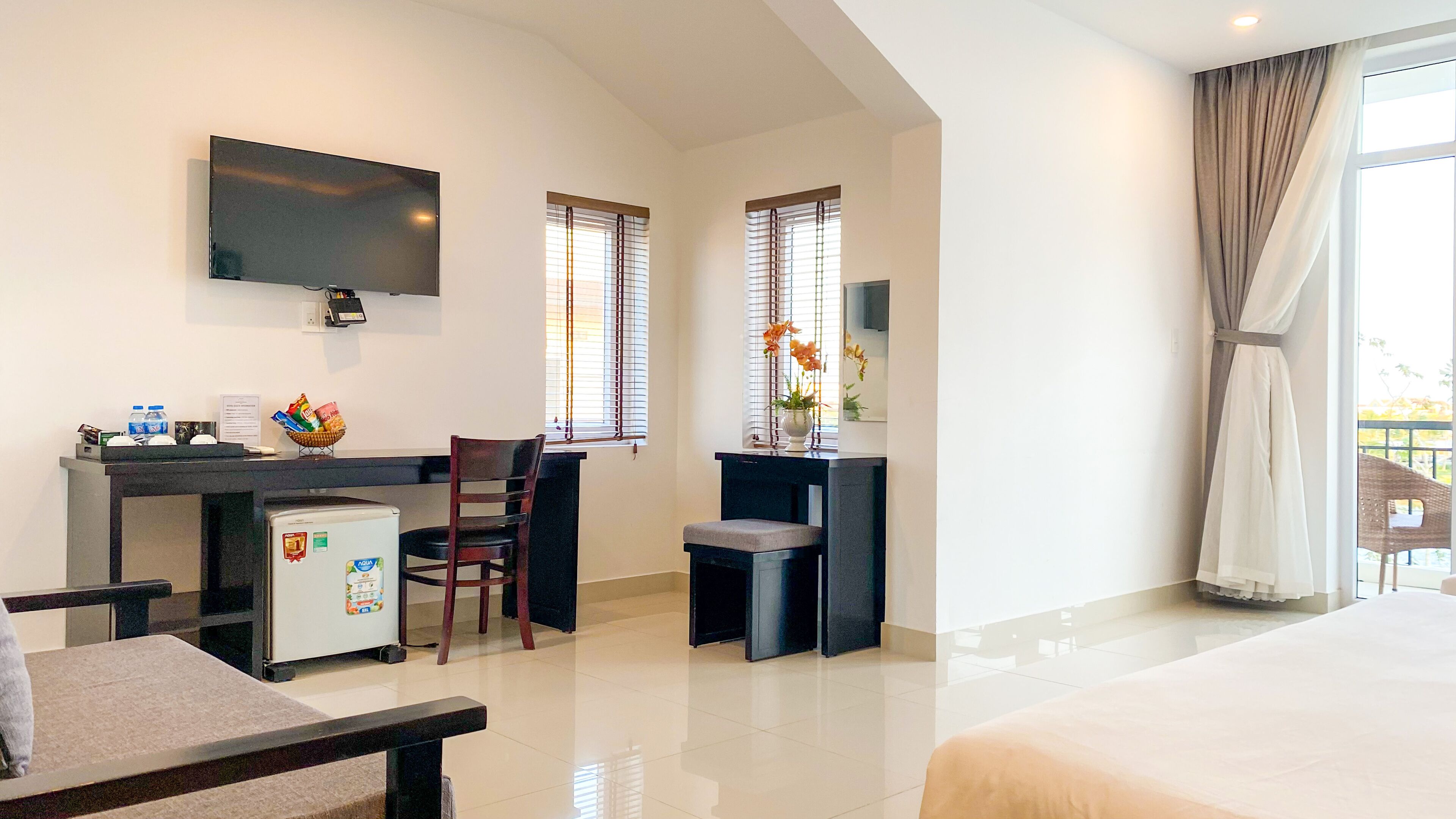 Family Triple Room, Balcony, River View | Premium bedding, pillow-top beds, minibar, in-room safe