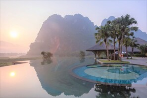 Indoor pool, outdoor pool, open 6:30 AM to 9:00 PM, pool umbrellas