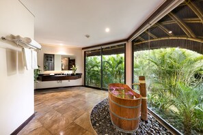 Free toiletries, hair dryer, towels, soap