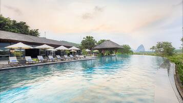 Indoor pool, outdoor pool, open 6:30 AM to 9:00 PM, pool umbrellas
