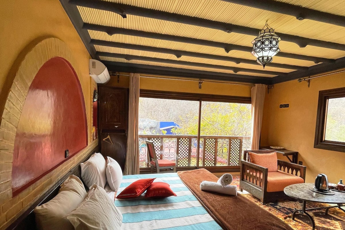 Suíte superluxo, 1 quarto, lareira, vista para a montanha | Roupas de cama premium, cofres nos quartos
