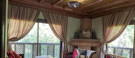 Luxury Suite, 1 Bedroom, Fireplace, Pool View | View from room