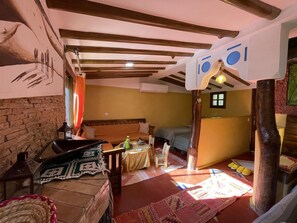Family Room, 1 Bedroom, Balcony, River View | Living area - Riad Jnane Imlil (Asni)