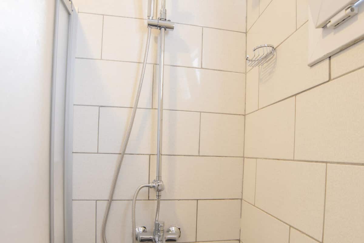 shower, free toiletries, hair dryer, slippers