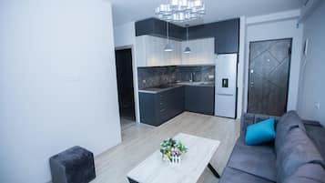 Apartamento, 1 cama Queen e sofá-cama, vista para a montanha | Cofres nos quartos, cortinas blackout, quartos à prova de som