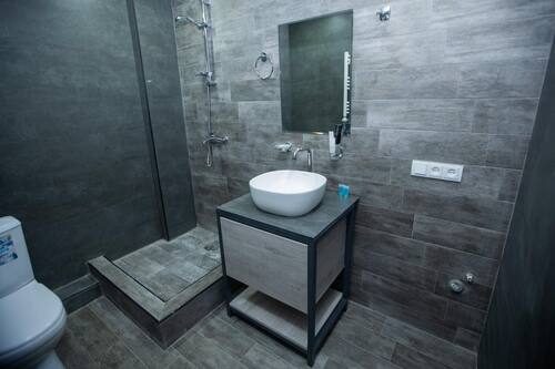 Apartment, 1 Queen Bed with Sofa bed, Mountain View | Bathroom | Shower, rainfall showerhead, free toiletries, hair dryer