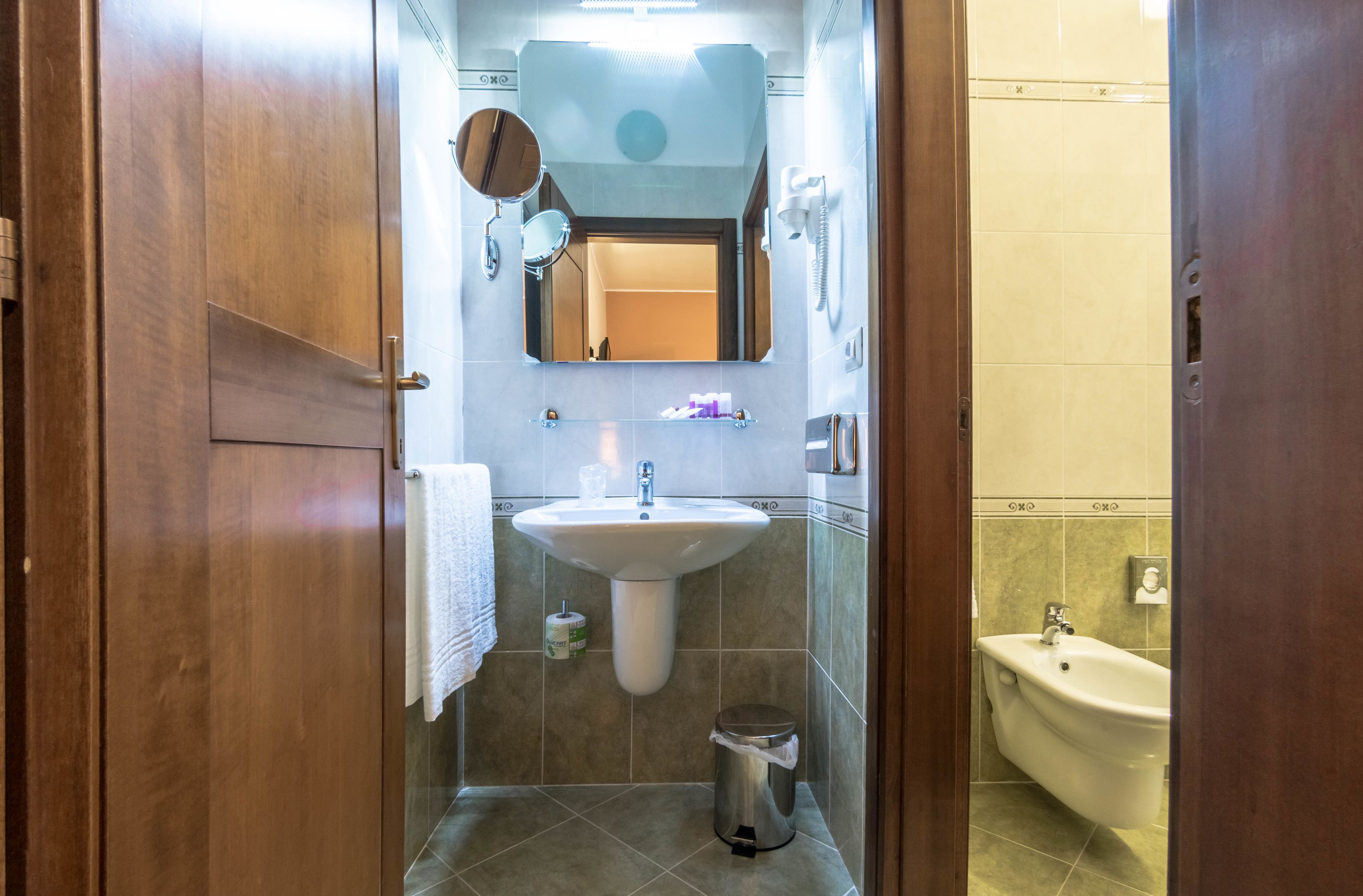 free toiletries, hair dryer, slippers, bidet