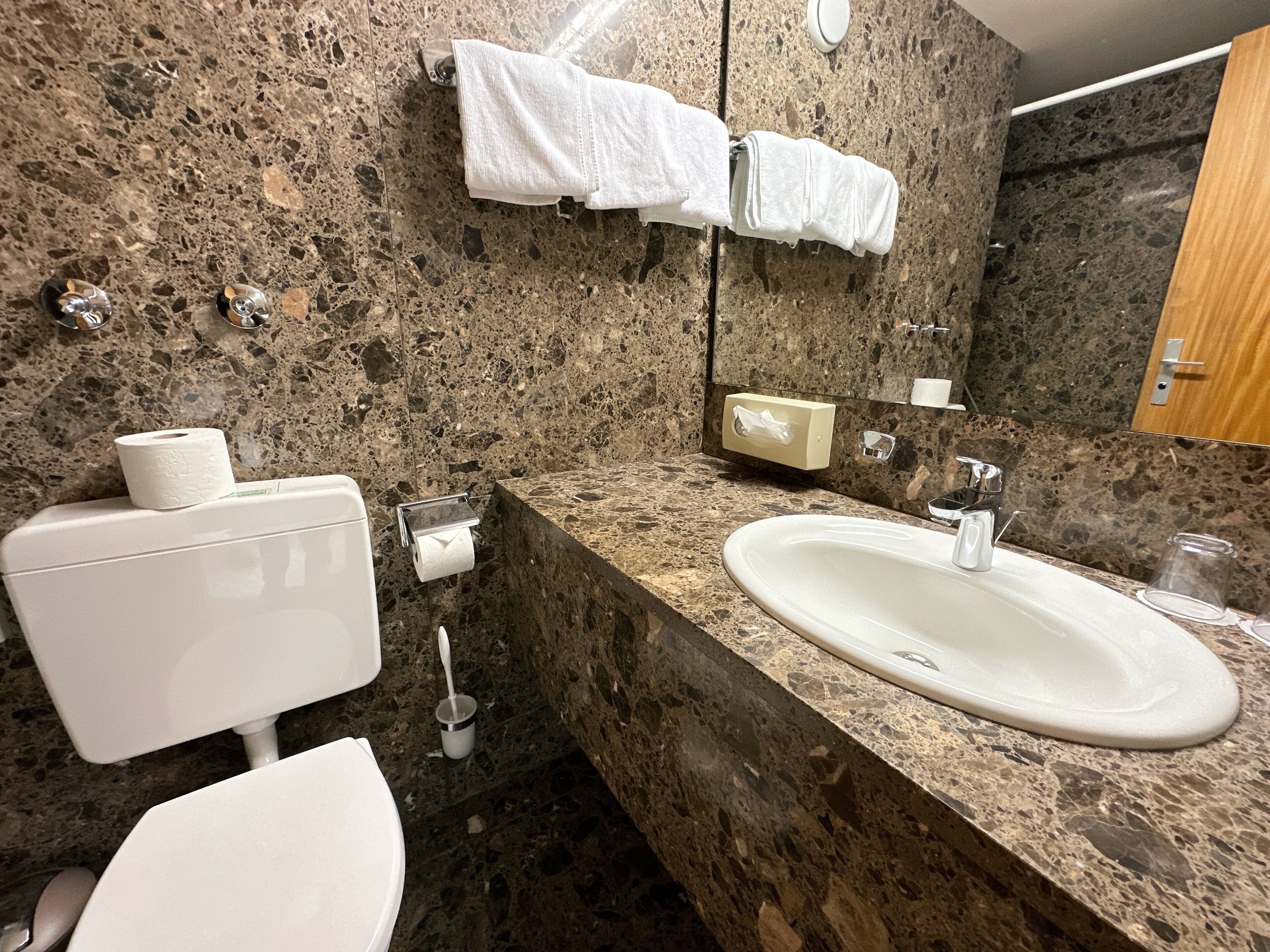 classic double room, 1 queen bed | bathroom | hair dryer, towels