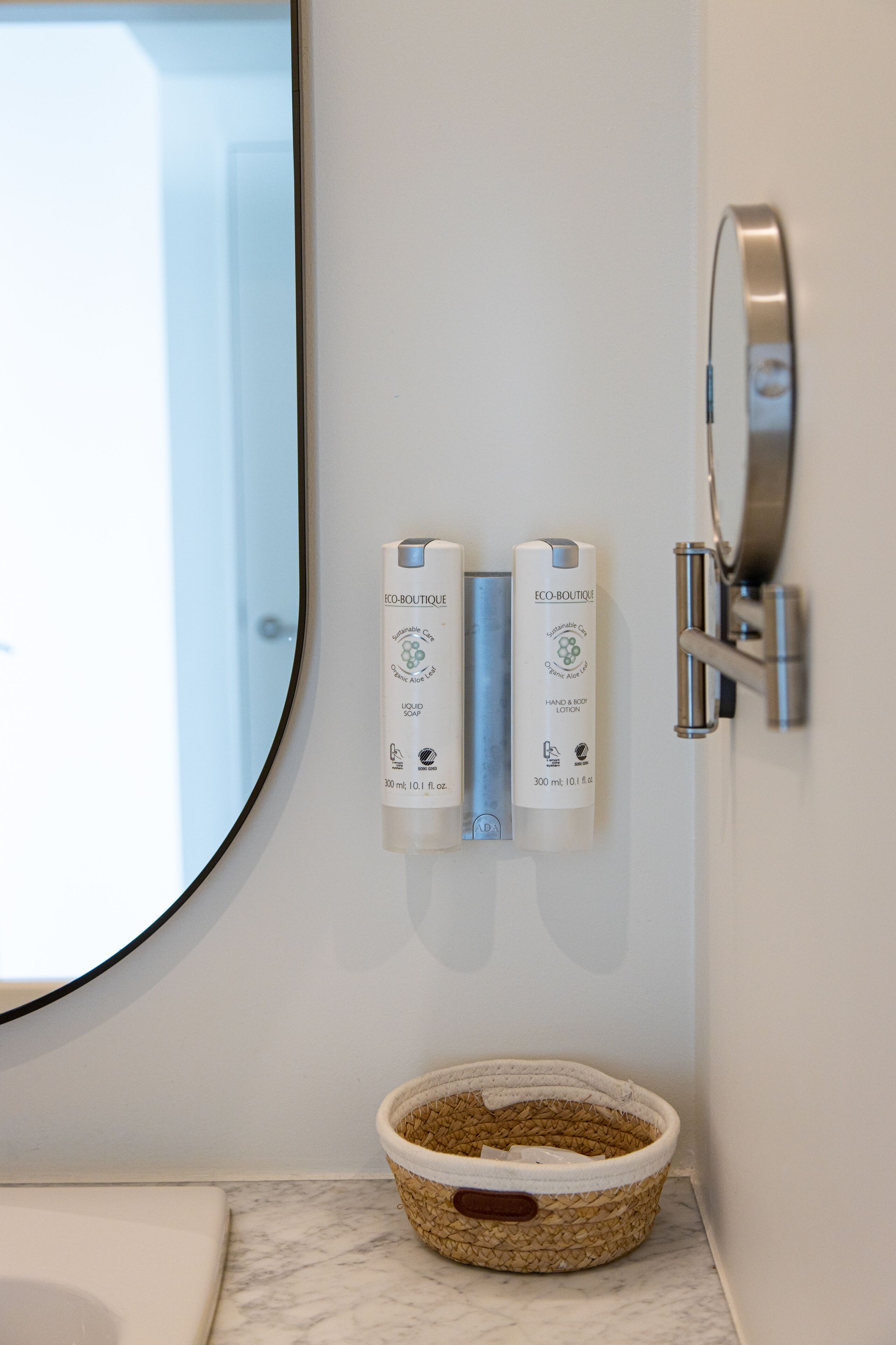 free toiletries, hair dryer, towels