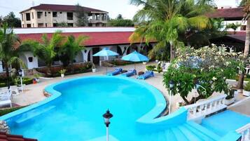 2 outdoor pools, open 8 AM to 10 PM, pool umbrellas, sun loungers