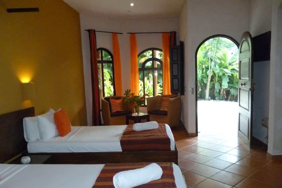 bungalow, 2 queen beds | 1 bedroom, in-room safe, free wifi, bed sheets