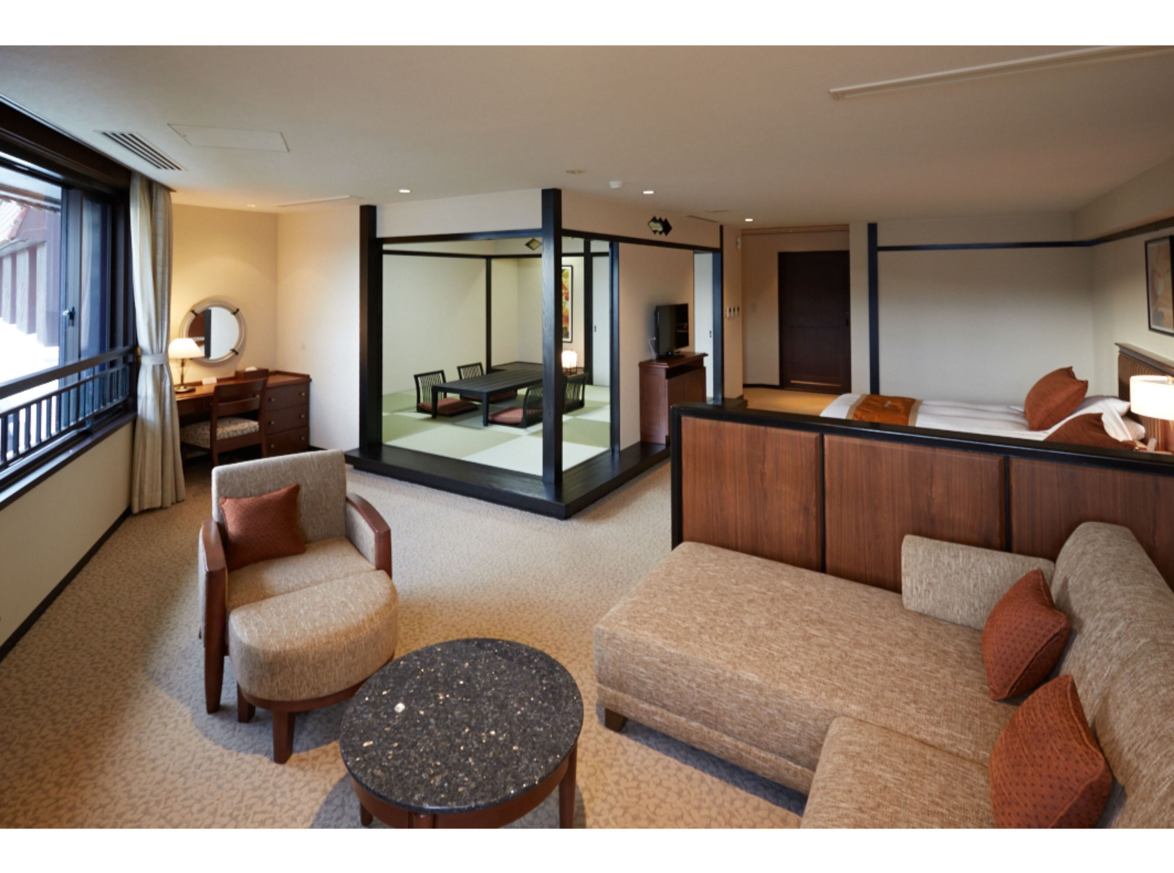 japanese western-style room, 3rd floor, fuji mountain view | premium bedding, minibar, in-room safe, desk
