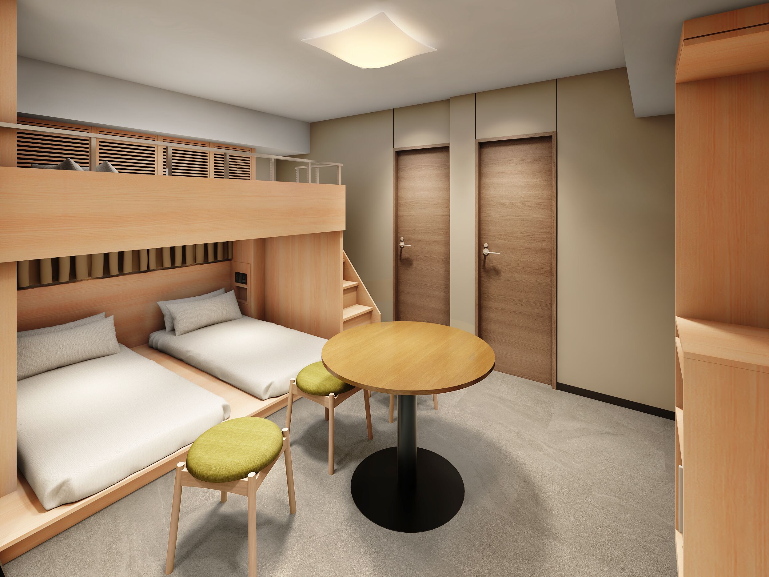 Familieværelse - ikke-ryger (with Bunk Bed) | Pengeskab på værelset, skrivebord, lydisolering, strygejern/strygebræt