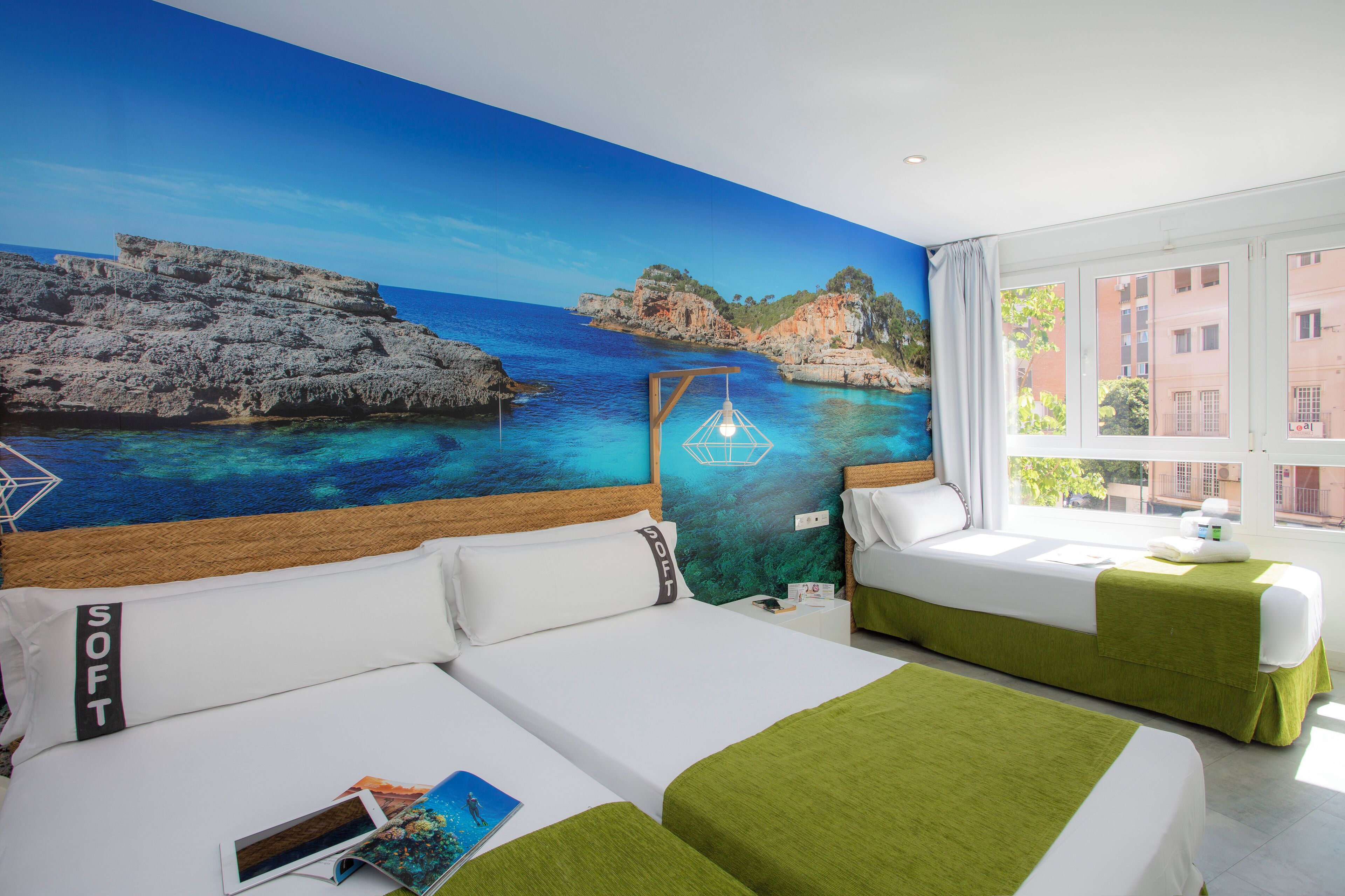 triple room, 3 single beds | minibar, individually decorated, desk, blackout curtains