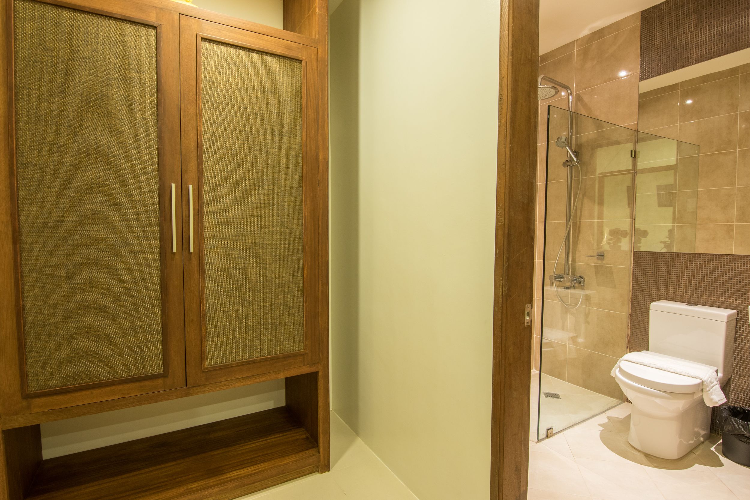 free toiletries, hair dryer, slippers, towels