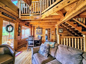 Smart TV, fireplace, video games, DVD player