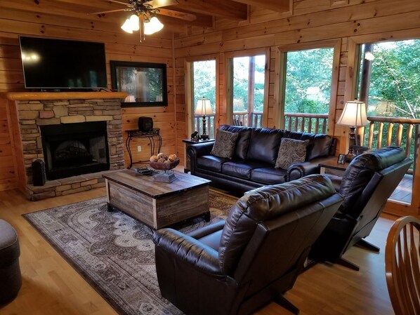 TV, fireplace, DVD player, table football