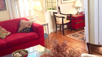 Smart TV, chimenea, reproductor de DVD y libros