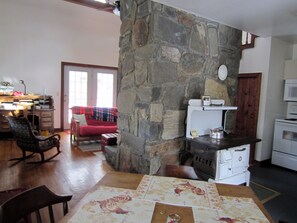 Interior - Classic mountain cabin with beautiful stone fireplace in a rural setting (Plumtree)