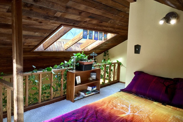 The skylight in the loft offers beautiful views, especially while laying in bed!