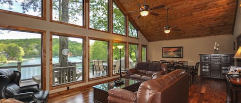 Smart TV, fireplace, video games, DVD player
