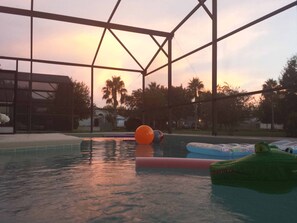 Outdoor pool, a heated pool