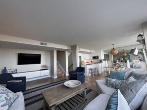 Smart TV, DVD player, books, music library