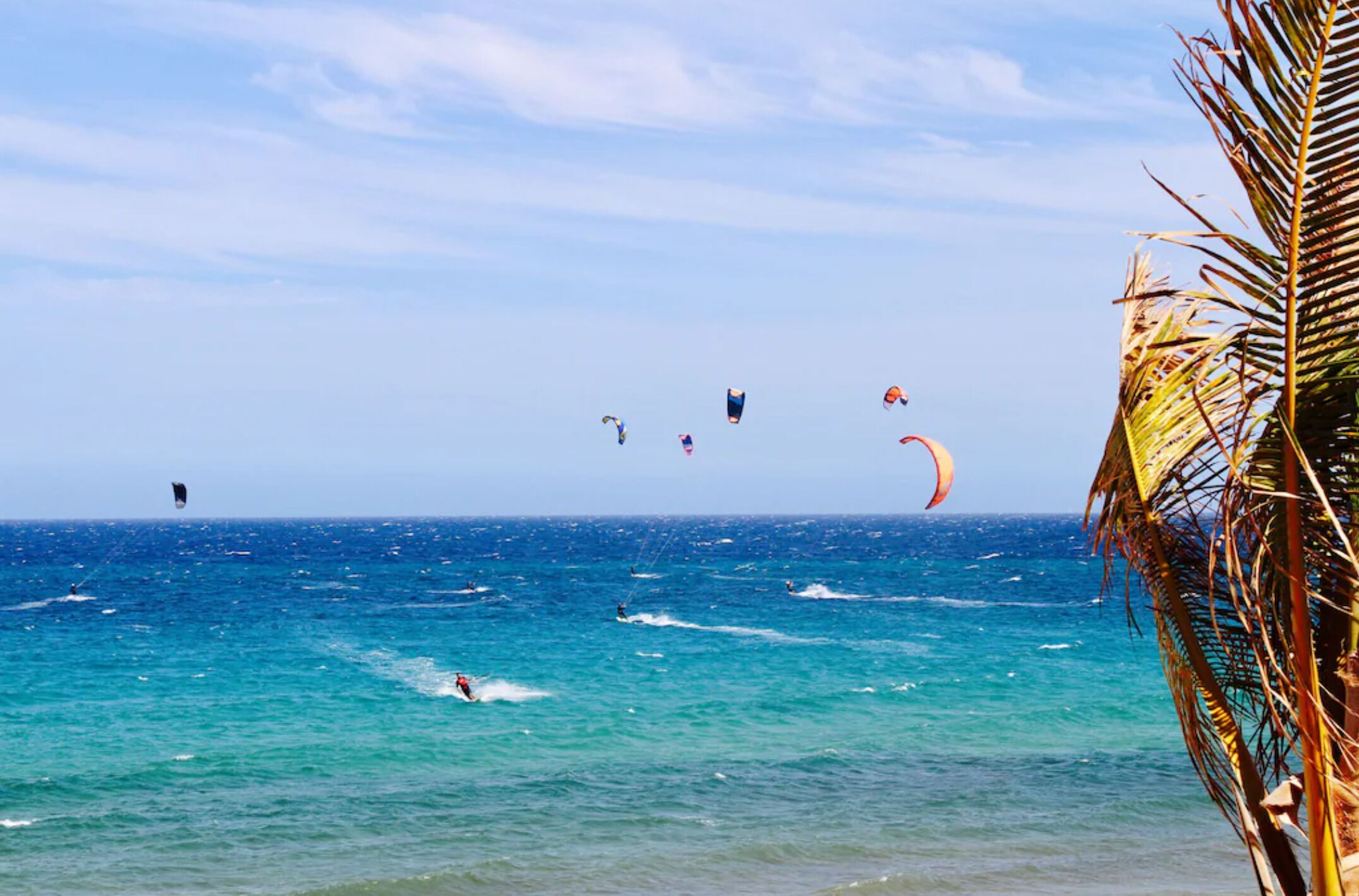 On the beach, sun loungers, beach towels
