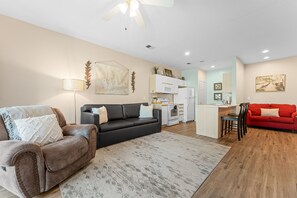 Smart TV, fireplace, video games, Netflix