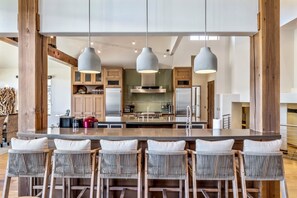 Fridge, microwave, oven, stovetop - Breck Mansion- Mountain Views, Hot Tub, Sauna, Guest House, Golf Course (BRECKENRIDGE)