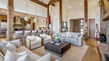 TV connectée, cheminée, jeux vidéo, lecteur de DVD