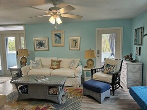 TV, DVD player, ping pong, books