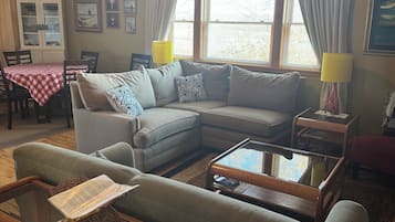 Smart TV, chimenea y libros