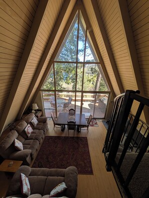 TV, fireplace, DVD player, books