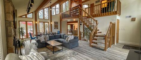 Smart TV, fireplace, DVD player, video library