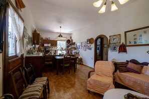 Traditional House, 2 Bedrooms | Living area | Flat-screen TV, fireplace - Traditional Cretan Family Home (Kissamos)