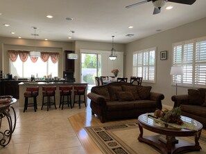 Smart TV, fireplace, video game console, DVD player