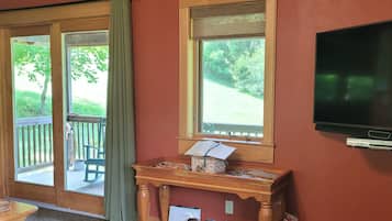 Smart TV, DVD player, books, music library