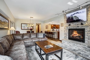 Smart TV, fireplace, video games, books