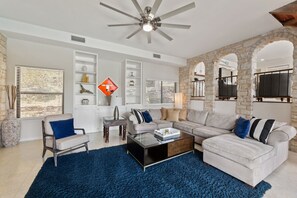 Smart TV, fireplace, video games, DVD player - Lake Travis Oasis, Pool, Hot Tub, Lake Views, Near Marinas & Austin! (Austin)