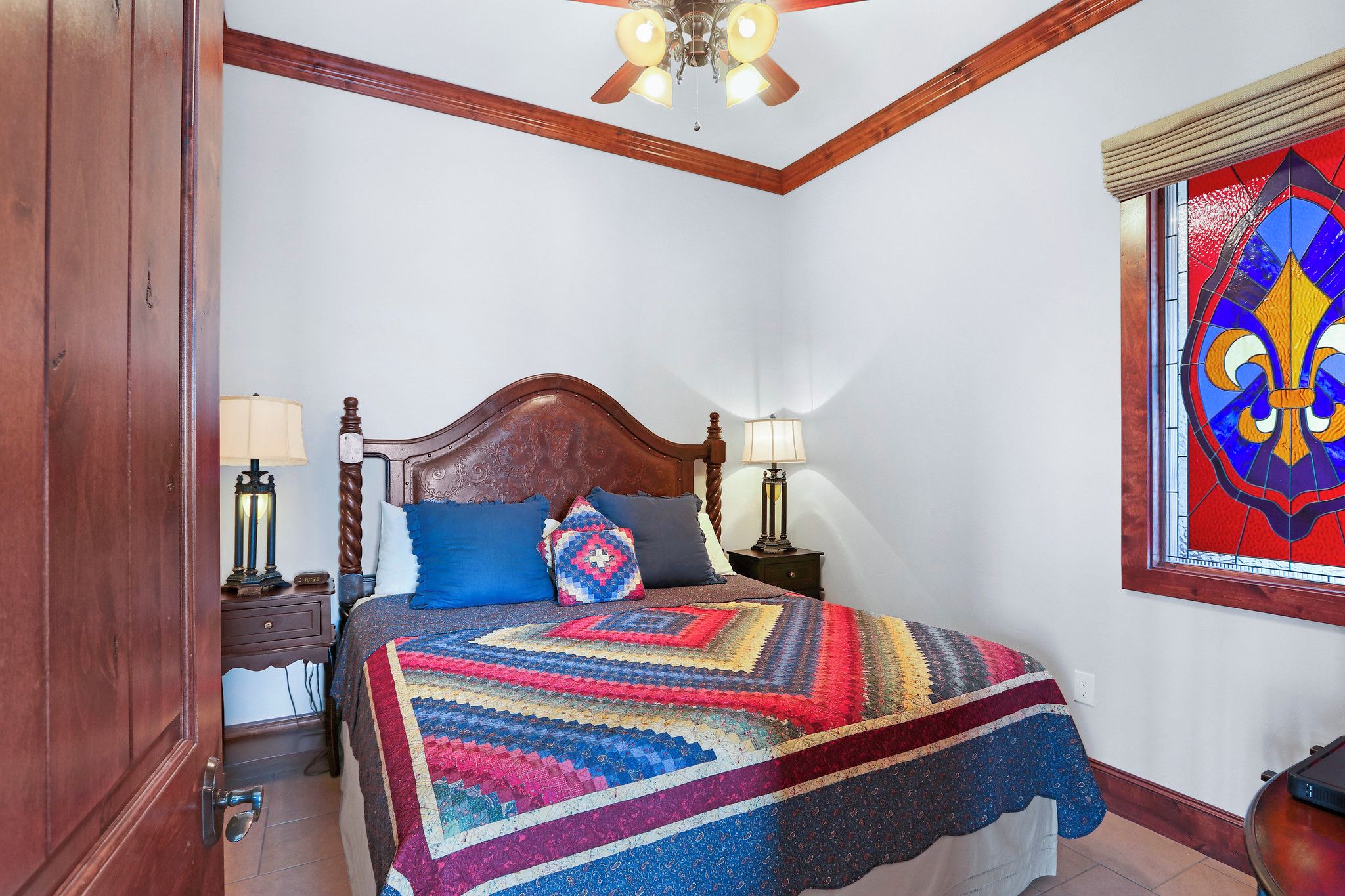 Unwind in the comfort of the cozy king size bed