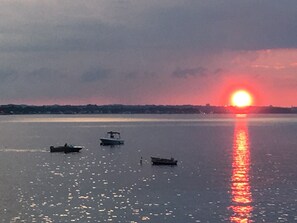 On the beach, sun loungers, beach towels